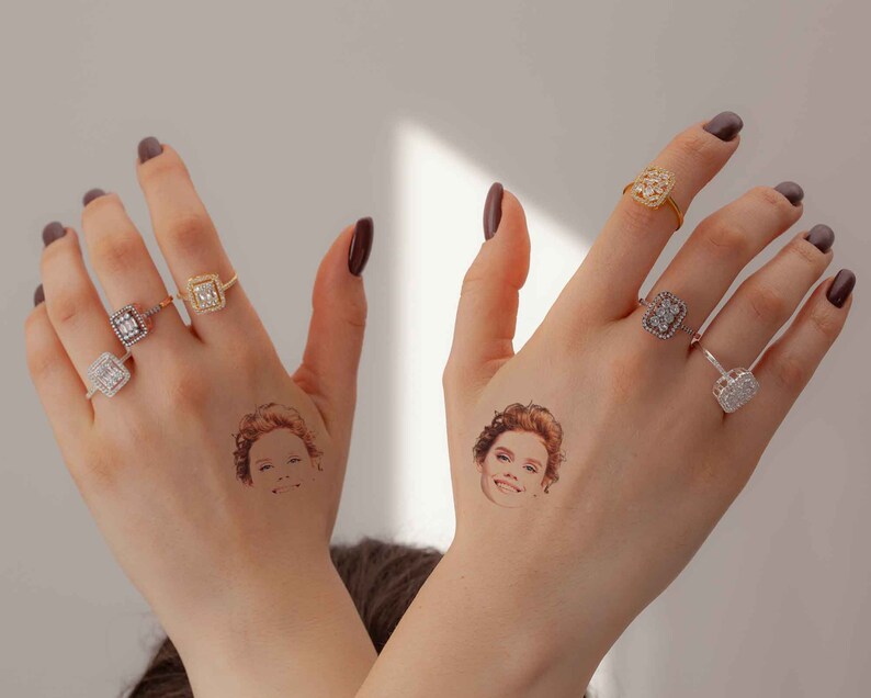 Personalized Temporary Tattoo With Custom Face A Sheet of 15 Etsy
