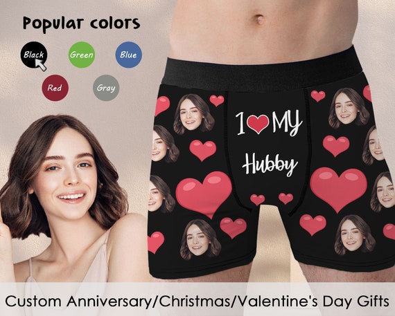 Personalized Boyfriend Underwear, Custom Men's Boxer Briefs With