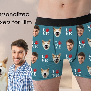 Custom Pet Face Boxer Briefs: Personalized Photo Underwear Gift