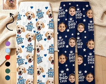 Custom Face Pajama Pants, Personalized Gifts for Dad