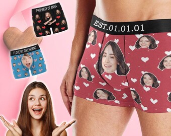 Custom Face Boxers, Valentine's Day Gift for Him