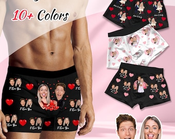 Custom Face Boxers, Personalized Photo Underwear, Anniversary Gift