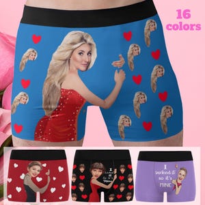 Personalized Face Boxer Briefs, Custom Photo Underwear, Anniversary Gift