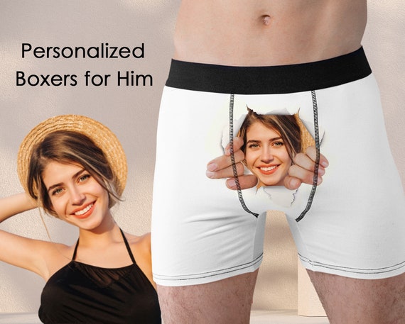 Custom Funny Photo Underwear, Classical Men Boxer Briefs, Girlfriend Face  on Boxers as Birthday Gift to Boyfriend/husband, Fun Gifts for Dad 