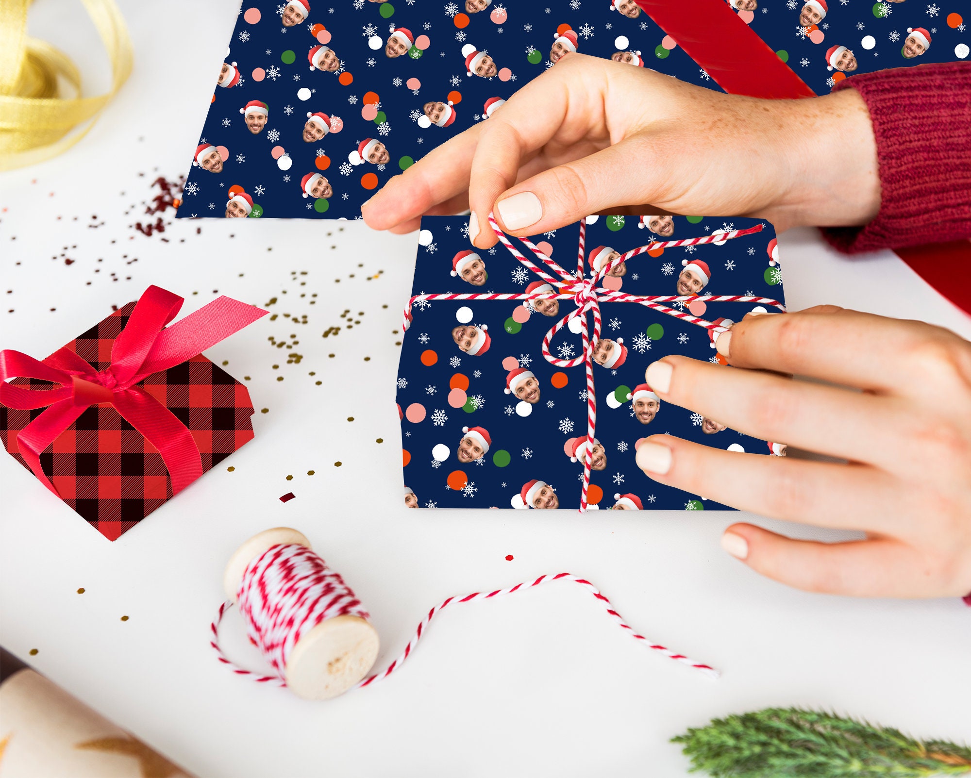 Personalized Gift Wrapping Paper Custom Christmas Design Etsy