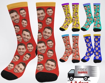 Personalized Face Socks, Custom Photo Socks, Funny Gift