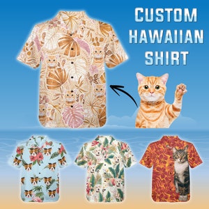 Custom Hawaiian Shirt for Men Women, Aloha Pet Dog Cat Shirts, Personalized Casual Vacation Shirt, Mens Summer Shirt, Gifts for Dog Lover