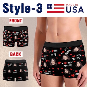 Personalized Boxers for Husband/Boyfriend, Popular Anniversary/Birthday/Wedding Gift, Print Face Underwear for Men,Custom Photo Boxer Briefs image 5