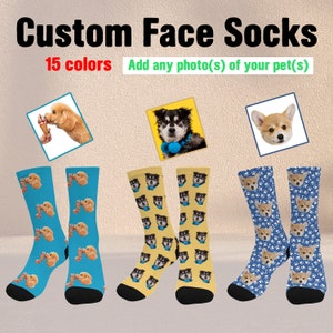 Custom Dog Face Socks, Personalized Pet Photo Socks, Cute Socks with Picture, Gift for Dog Lovers/ Dad/Mom, Funny Birthday Gifts,