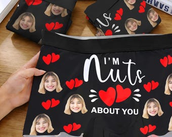 Personalized Face Boxer Briefs, Custom Underwear, Valentine's Day Gift