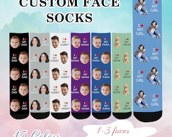 Custom Face Socks, Personalized Photo Gift for Family
