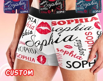 Personalized Face with Your Name, Custom Text on Underwear, Valentine's Day Gift