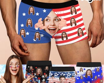 Custom Face Boxers, Personalized Photo Underwear Gift for Him