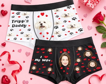 Custom Underwear With Pet Face, Personalized Photo Men's Boxer Briefs