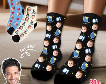 Custom Face Socks, Personalized Photo Gift for Dad