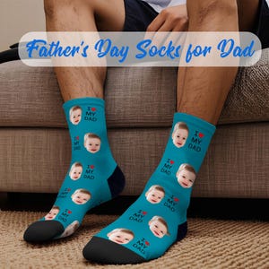 Father‘s Day Gifts for Dad. Custom Face Socks, Personalized Printed Photo Socks, Custom Photo Socks with Text, Father&#39;s Day Socks for Granpa