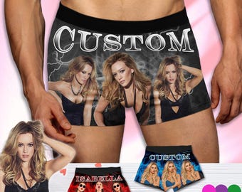 Personalized Face Boxers, Photo Underwear Gift for Him