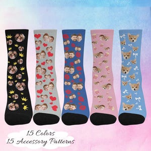 Personalized Face Socks, Custom Family Picture Socks, Group Photo Socks, Picture Socks for Couple, Funny Birthday Gift for Dad, Pet Photo