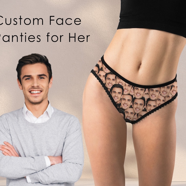 Custom Face Women Panties, Personalized Photo Underwear for Wife/Girlfriend, Personalized Face Thong for Bride, Wedding Anniversary Gifts