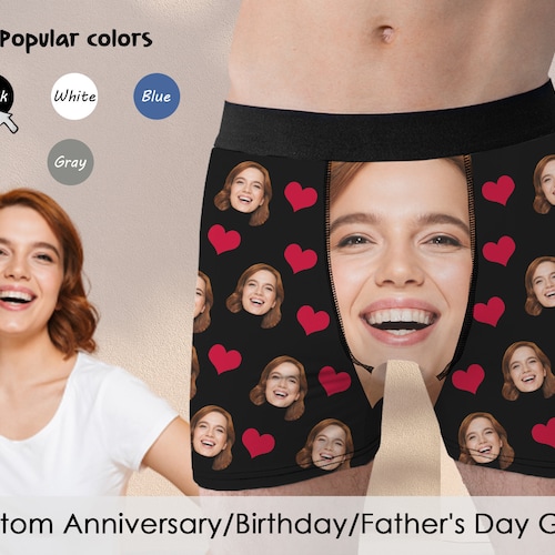 Custom Photo Boxer Briefs Funny Personalized Gift for Him Etsy