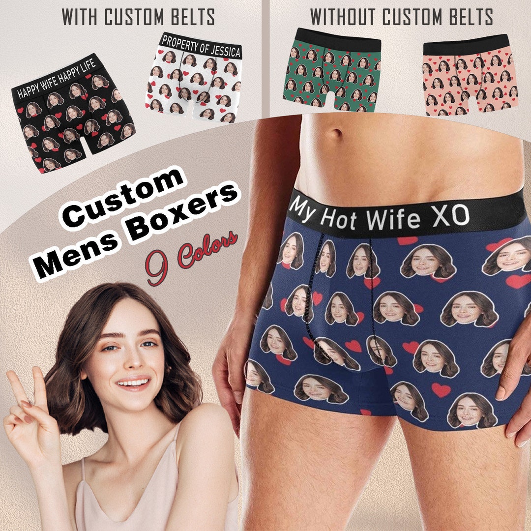 Personalized Boxer Briefs With Face, Custom Underwear With Text, Add ...