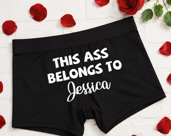 Personalized Text Boxer Briefs, Custom logo Underwear for Boyfriend, Groom Gift for Him