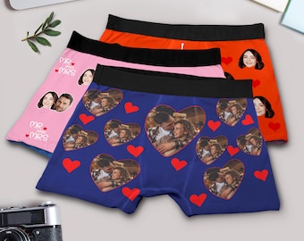 Custom Face Boxers, Personalized Underwear Gift for Him