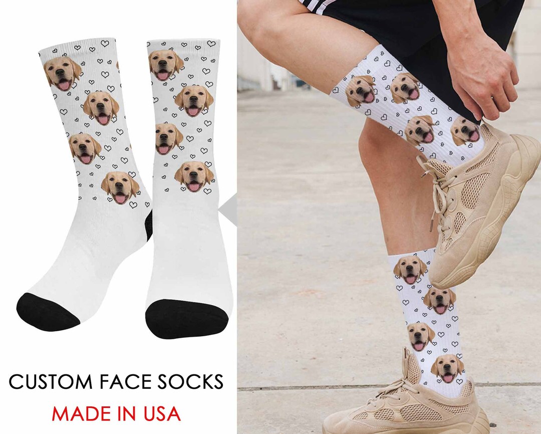 Custom Dog Face Socks, Personalized Pet Photo Socks, Dog Memorial Gift
