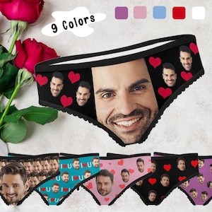 Custom Photo Briefs, Personalized Face on Women&#39;s Underwear, Girlfriend/Wife Birthday Gifts, Valentines Sexy Panties, Bachelor Party Briefs