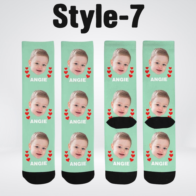 Custom Face Socks, Personalized Printed Photo Socks, Custom Photo Socks with Text, Anniversary Gift for Boyfriend, Funny Socks for Husband image 9