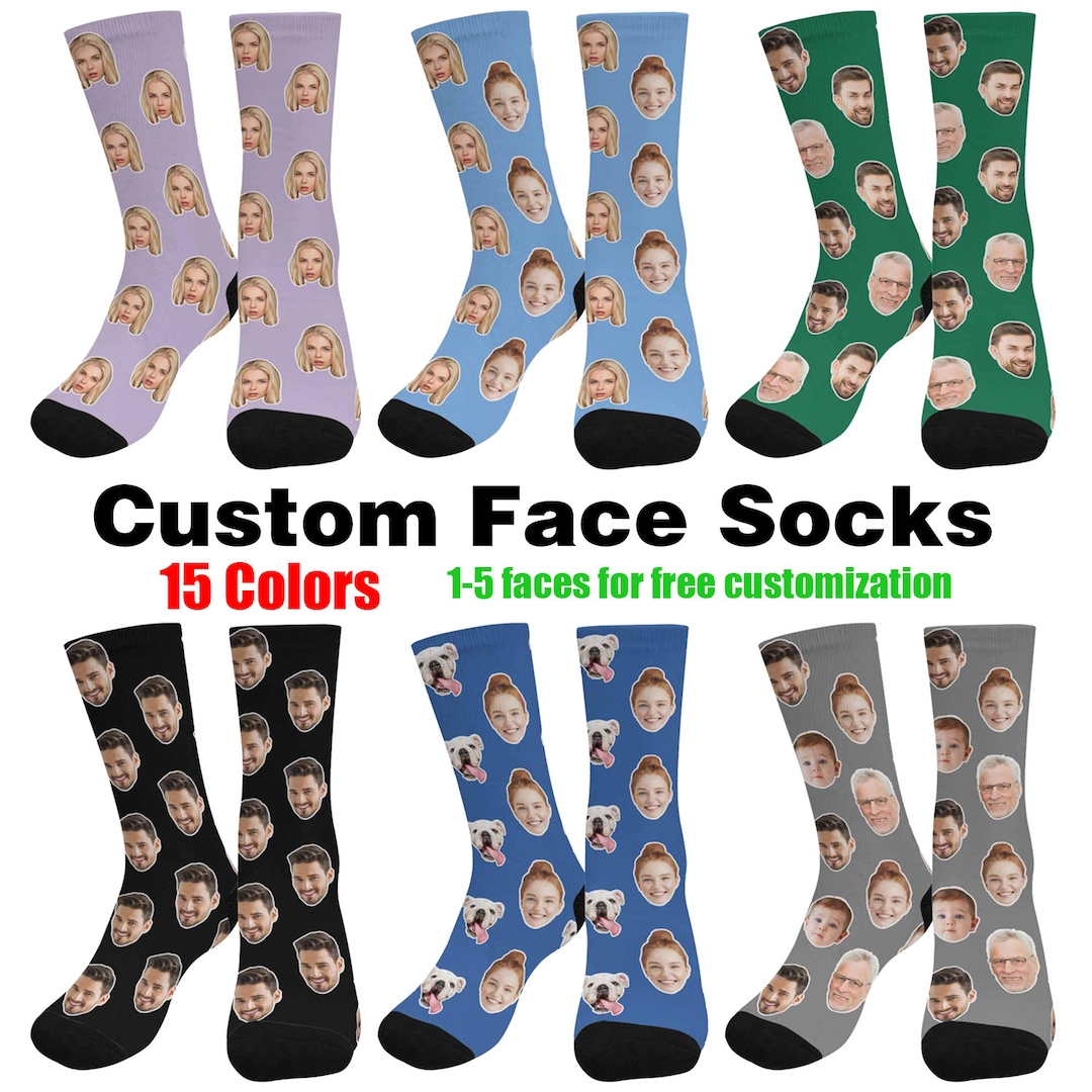 Personalized Face Socks for Him, Custom Socks With Face, Funny Face