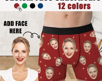 Custom Face on Underwear, Personalized Men's Boxers with Photo, Anniversary Gift for Husband, Funny Face Boxer Briefs, Valentine's Day Gift