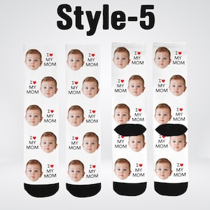 Custom Face Socks, Personalized Printed Photo Socks, Custom Photo Socks with Text, Anniversary Gift for Boyfriend, Funny Socks for Husband image 7