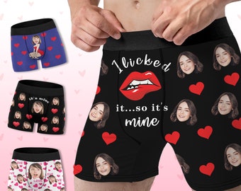 Personalized Face Boxer Briefs, Custom Photo Underwear Gift