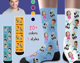 Custom Face Socks, Personalized Photo Gift for Dad