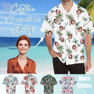 Custom Hawaiian Shirt for Men Women, Custom Face Shirts, Summer Vacation Beach Party Matching Shirt, Personalized Pet Photo Shirts Gifts