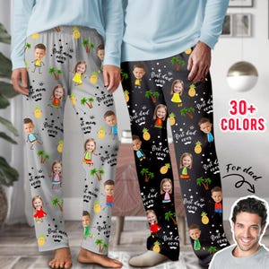Custom Christmas Pajama Pants, Personalized Face Pajama Pants for Father Mother, Christmas Gifts for Husband Wife, Funny Christmas Pajamas