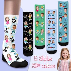Custom Face Socks, Father&#39;s Day Socks, Personalized Gifts for Dad, Custom Photo Socks with Text, Custom Socks for Dad, Father&#39;s Day Gifts