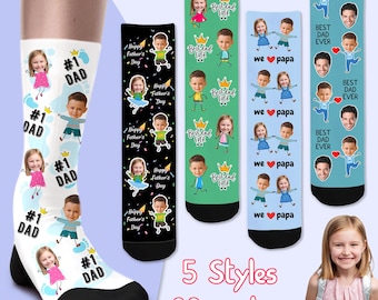 Custom Face Socks, Personalized Photo Gift for Dad