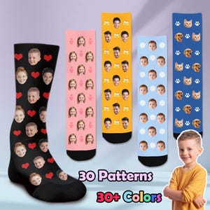 Custom Socks with Face , Personalized Photo Socks for Dad, Custom Photo Socks with Text Logo, Funny Socks Mom,  Father&#39;s Day Socks for Dad