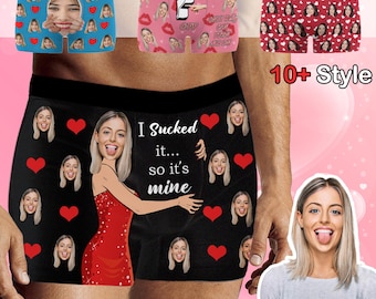 Custom Face Boxer Briefs: Personalized Men's Underwear, Valentine's Gift