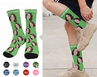 Personalized Socks Gift for Best Mom, Custom Photo Face Socks, Unique Mother's Day Gift for Her, Mommy Gifts for Birthday/ Women's Day