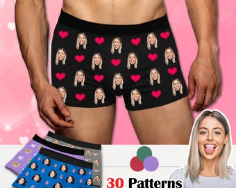 Custom Face Boxers, Personalized Underwear Gift for Him