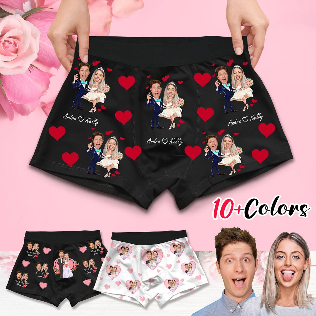 Custom Face Boxers, Personalized Photo Underwear, Anniversary Gift for ...
