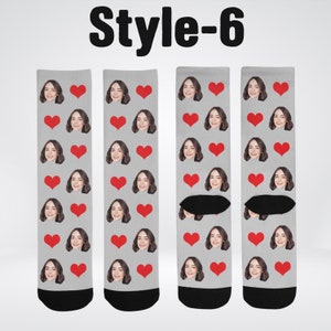 Custom Face Socks, Personalized Printed Photo Socks, Custom Photo Socks with Text, Anniversary Gift for Boyfriend, Funny Socks for Husband image 8