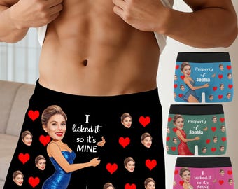 Valentines Day Gift for Him Huaband Boyfriend Custom Face Boxers Funny