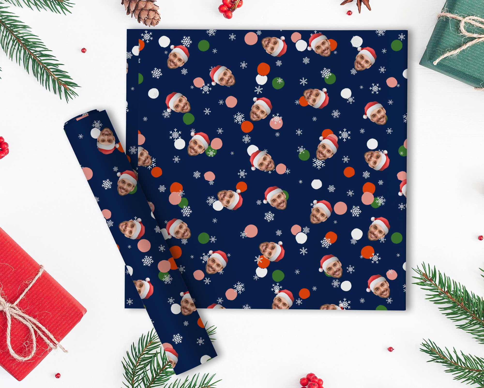 Personalized Gift Wrapping Paper Custom Christmas Design Etsy