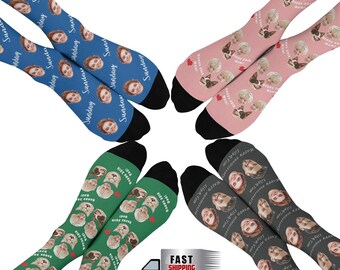 Custom Face Socks, Personalized Photo Socks, Anniversary Gift