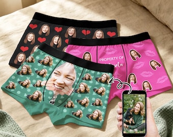 Custom Face Boxer Briefs, Personalized Pet Photo Underwear, Husband Gift