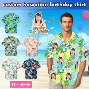 Custom Face Hawaiian Birthday Shirt: Personalized Party Group Aloha Shirt